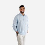 ⁦قميص لينن أنيق بأكمام طويلة من عيار⁩ - الصورة ⁦10⁩