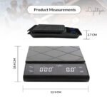 ⁦ميزان مع مؤقت رقمي للمطبخ مع وظيفة الوزن الفارغ مع شاشة LCD⁩ - الصورة ⁦3⁩